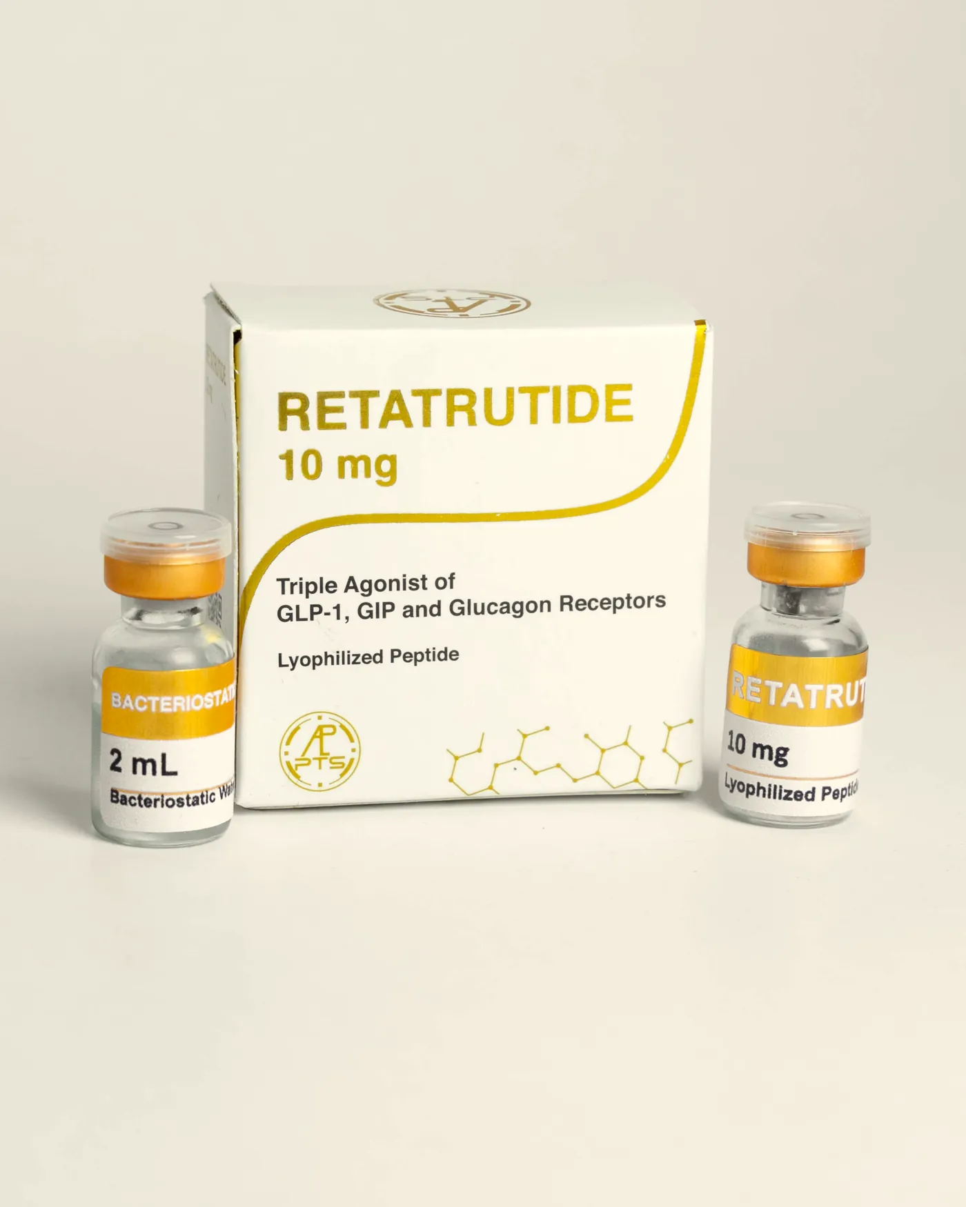 Caja y viales de Retatrutide Gold